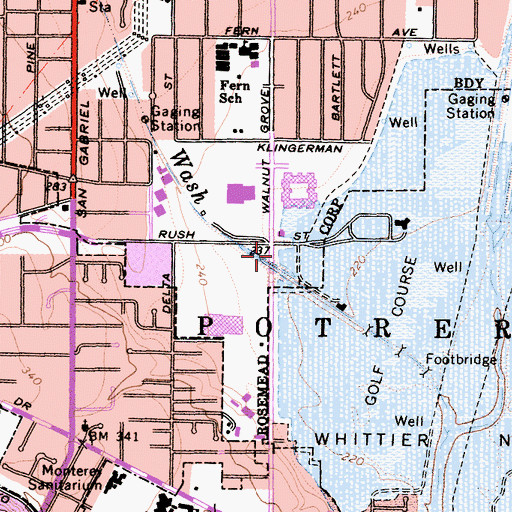 Topographic Map of SCE Rosemead Heliport, CA