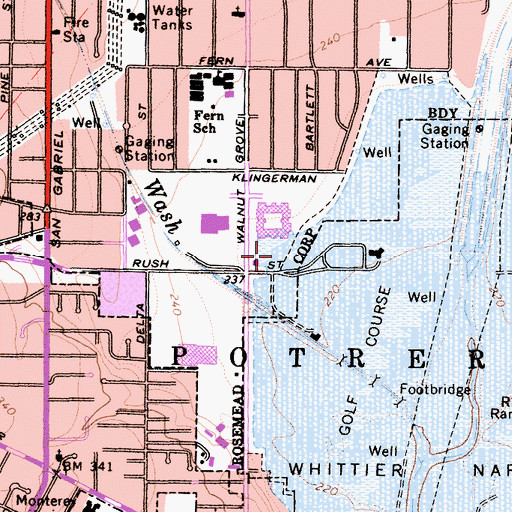 Topographic Map of SCE Headquarters Heliport, CA