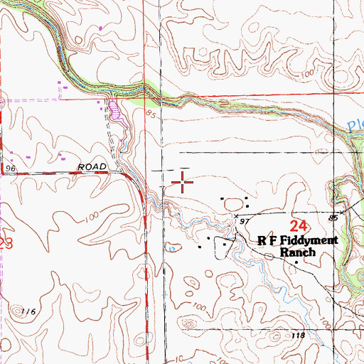 Topographic Map of Fiddyment Field Airport, CA