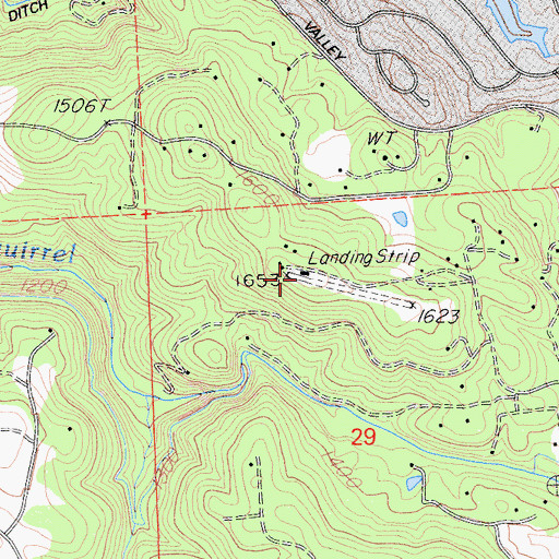 Topographic Map of Limberlost Ranch Airport, CA