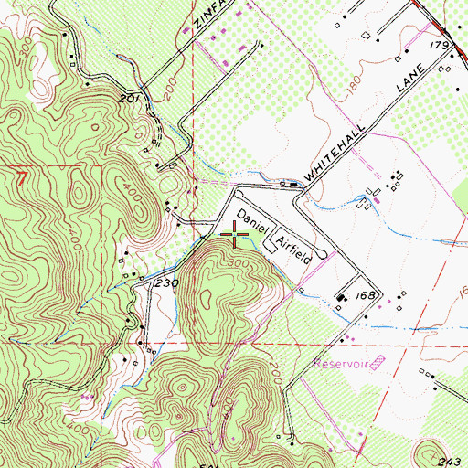 Topographic Map of Inglenook Ranch Airport (historical), CA