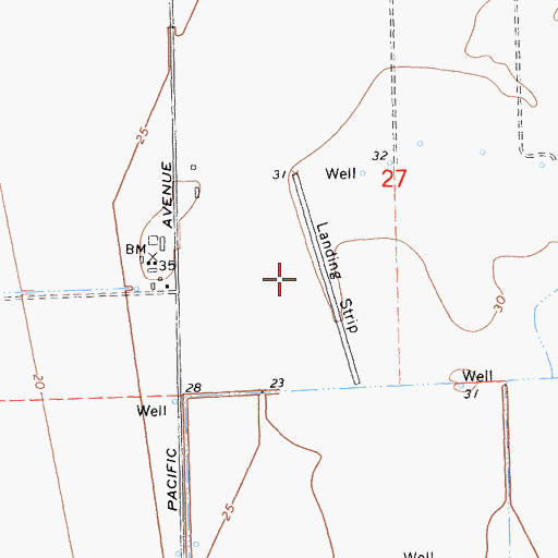 Topographic Map of Tenco Tractor Airport (historical), CA