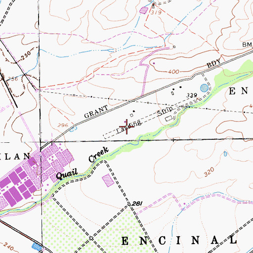 Topographic Map of Quail Creek Airport (historical), CA