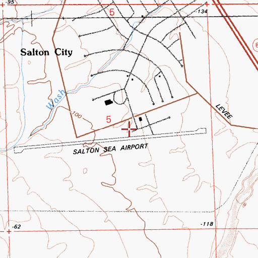 Topographic Map of Salton Sea Airport, CA
