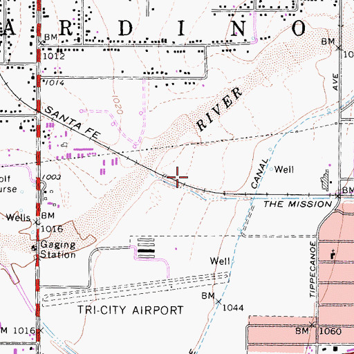 Topographic Map of RI San Bernardino G/L Helistop, CA