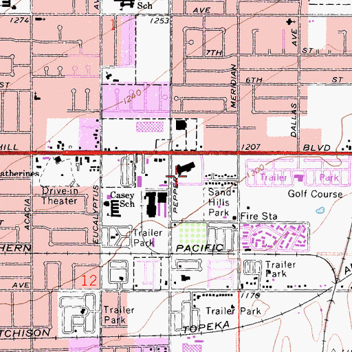 Topographic Map of SCE Eastern Division Heliport, CA