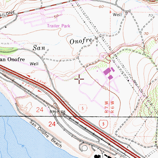 Topographic Map of SCE Songs Mesa Heliport, CA