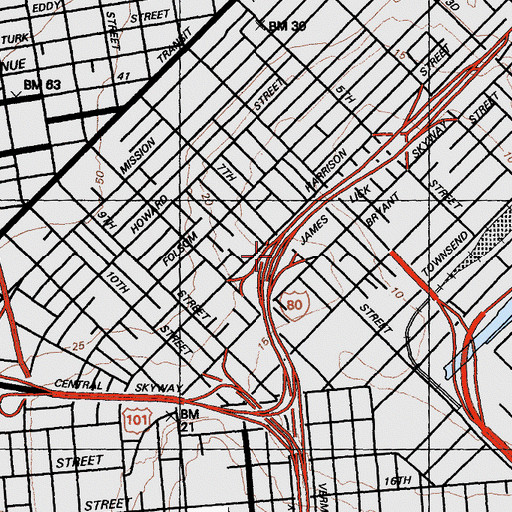 Topographic Map of Hall of Justice Heliport, CA