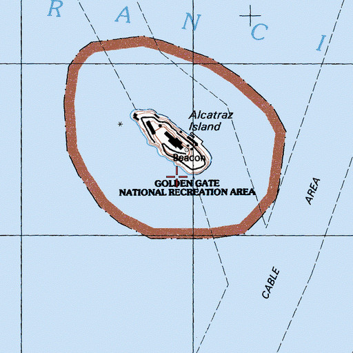 Topographic Map of Alcatraz Heliport, CA