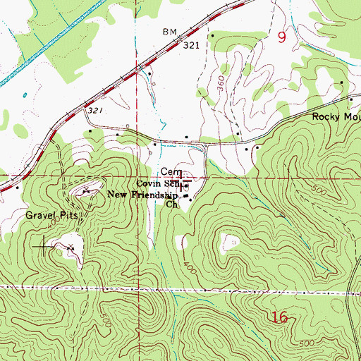 Topographic Map of Covin Elementary School, AL