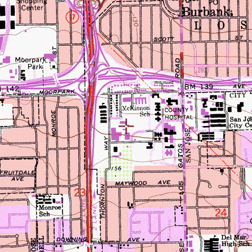 Topographic Map of County Medical Center Heliport, CA