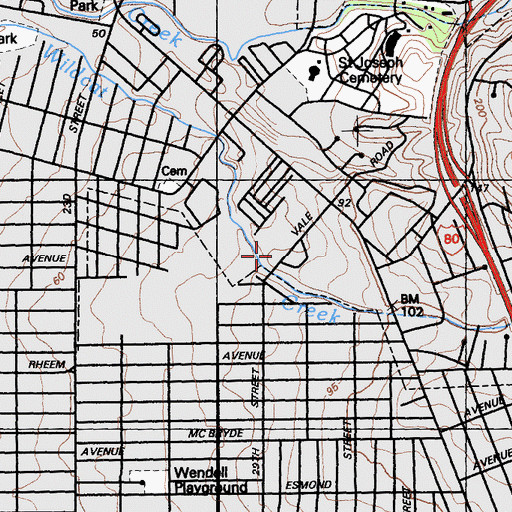 Topographic Map of Brookside Hospital Heliport, CA