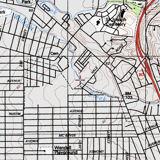 Topographic Map of Brookside Hospital Heliport, CA