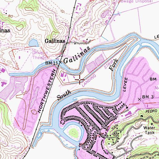 Topographic Map of San Rafael Airport, CA
