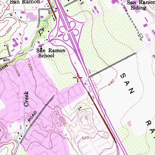 Topographic Map of Bishop Ranch Heliport, CA