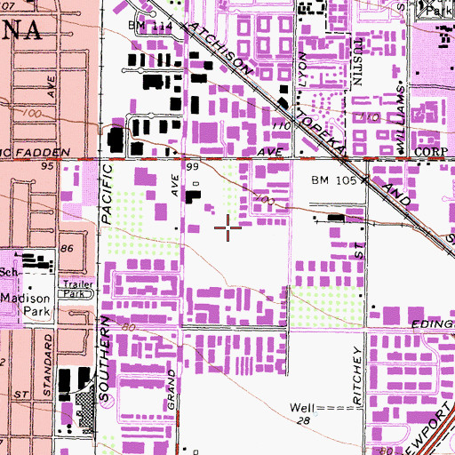 Topographic Map of SCE Southeastern Division Heliport, CA