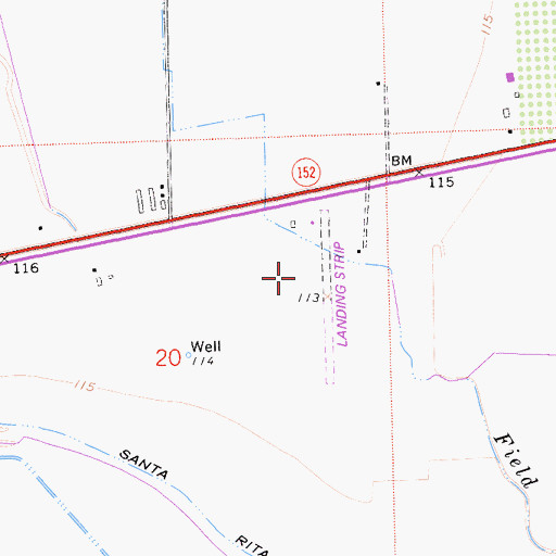 Topographic Map of Azevedo Landing Strip (historical), CA