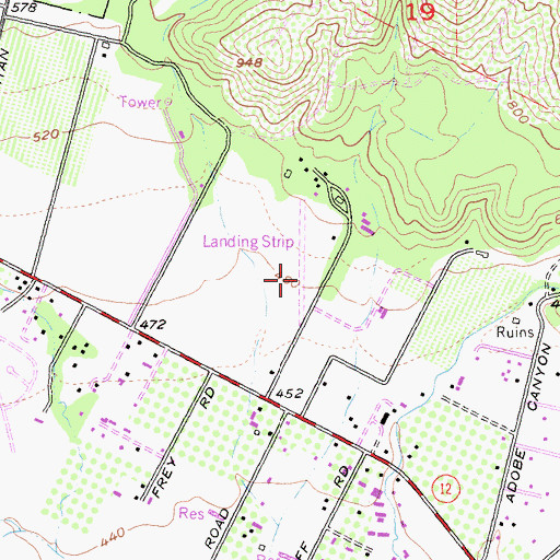 Topographic Map of Graywood Ranch Airport, CA