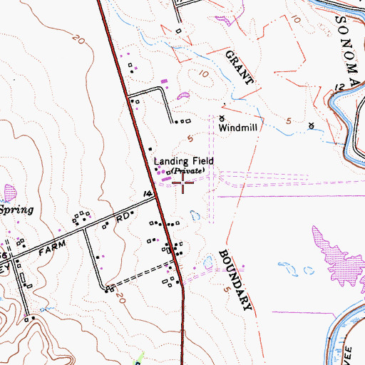 Topographic Map of Sonoma Valley Airport, CA