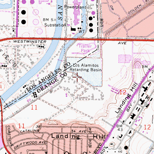Topographic Map of Rockwell International Seal Beach Heliport, CA