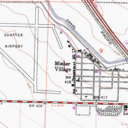 Topographic Map of Shafter-Minter Field, CA