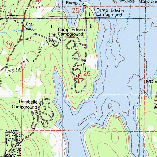 Topographic Map of SCE Tiffany Pines Heliport, CA