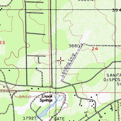 Topographic Map of Shingletown Airport (historical), CA