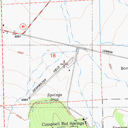 Topographic Map of Sierraville Dearwater Airport, CA
