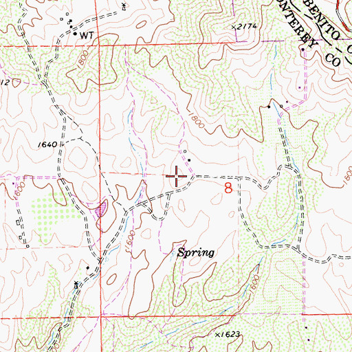 Topographic Map of Chalone Vineyard Airport (historical), CA