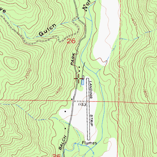 Topographic Map of Sequoia Ranch Airport, CA