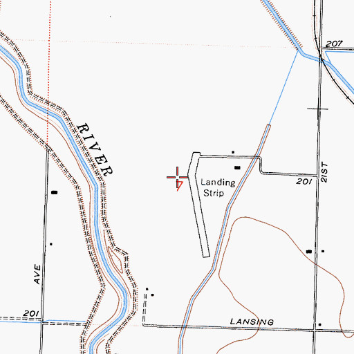 Topographic Map of Jones Farms Airport, CA