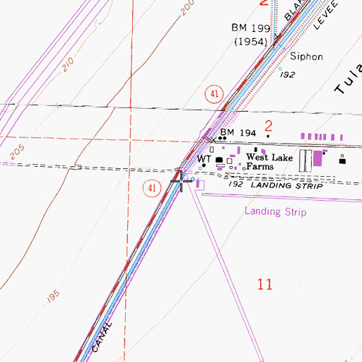 Topographic Map of Westlake Farms Airport, CA