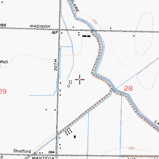 Topographic Map of Machado Dusters Airport, CA