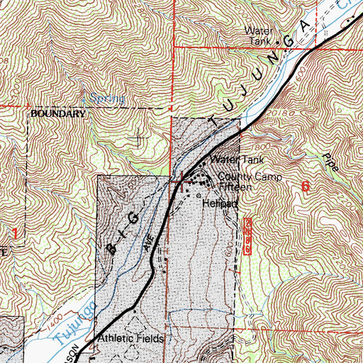 Topographic Map of Camp 15 Heliport, CA