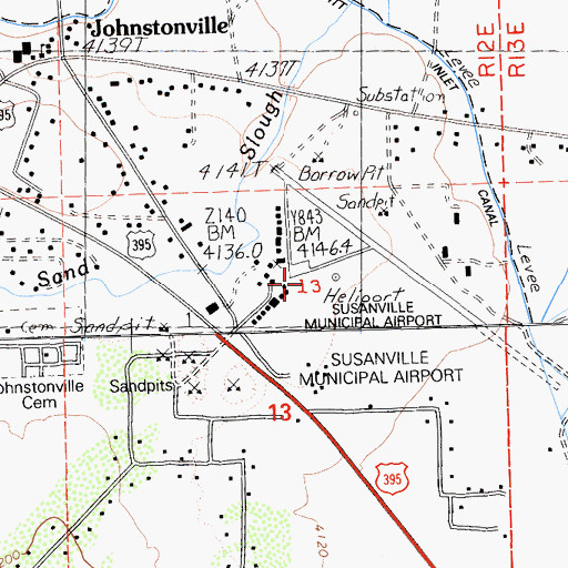 Topographic Map of Susanville Municipal Airport, CA