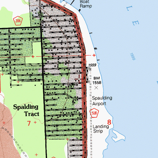 Topographic Map of Spaulding Airport, CA