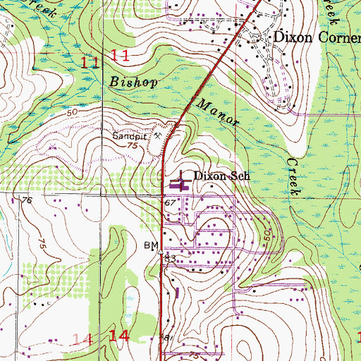 Topographic Map of Dixon Elementary School, AL