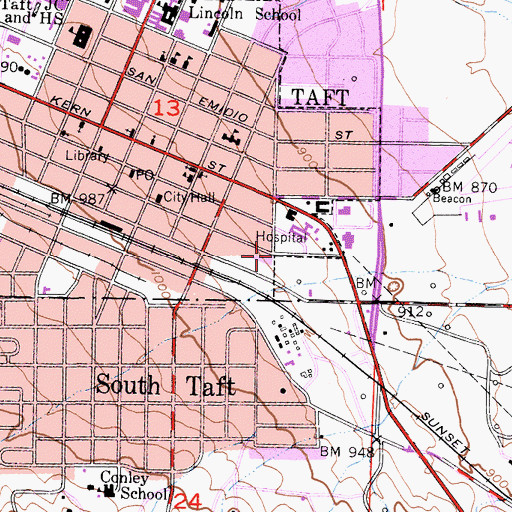 Topographic Map of West Side Hospital Heliport, CA