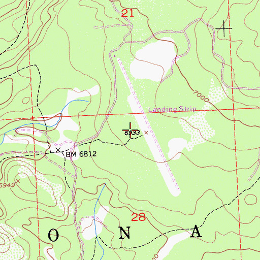 Topographic Map of Van Vleck Tells Peak Airport (historical), CA