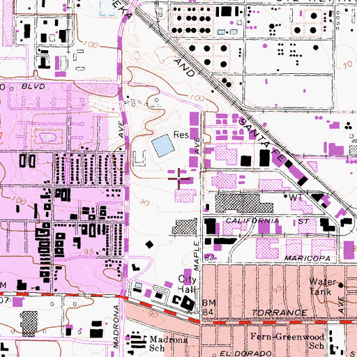 Topographic Map of Cosmodyne Heliport, CA