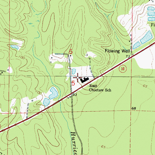 Topographic Map of East Choctaw High School, AL