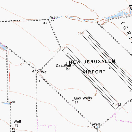 Topographic Map of New Jerusalem Airport, CA