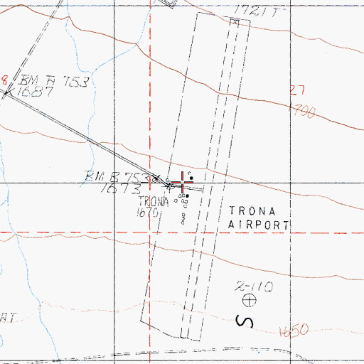 Topographic Map of Trona Airport, CA