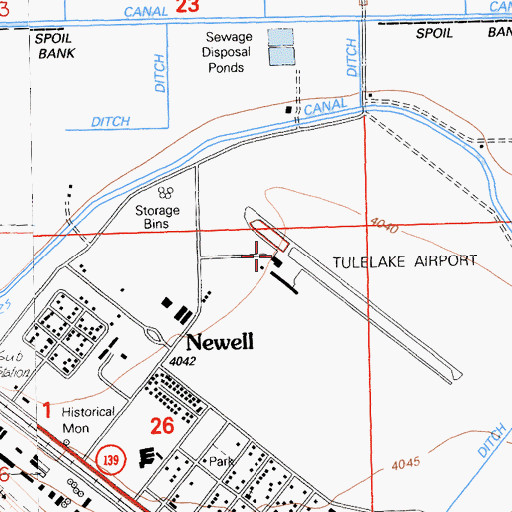 Topographic Map of Tulelake Municipal Airport, CA