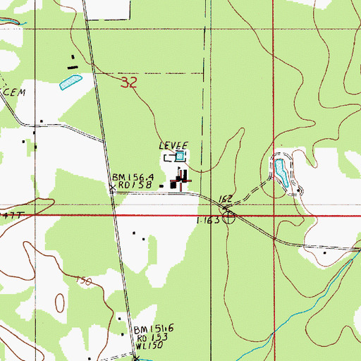 Topographic Map of East Perry High School, AL