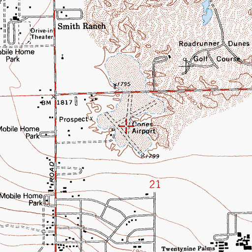 Topographic Map of Cones Field, CA