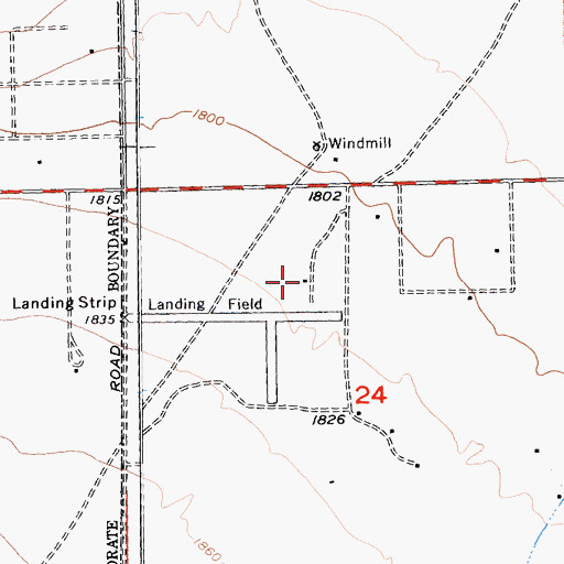Topographic Map of Crosswinds Airport, CA