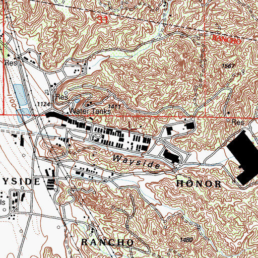 Topographic Map of Sheriffs Wayside Heliport, CA
