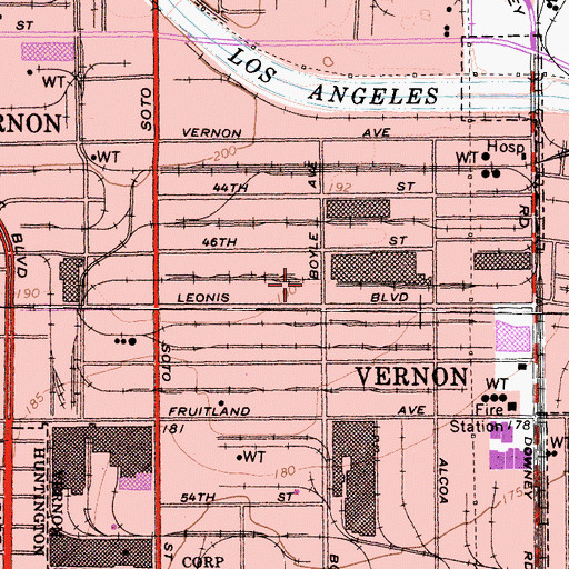 Topographic Map of SFI-Vernon Heliport, CA