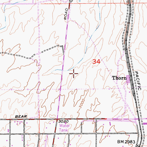 Topographic Map of SCE High Desert District Heliport, CA